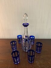 Service à liqueur en cristal overlay de Baccarat  ? Saint Louis (prix du lot)