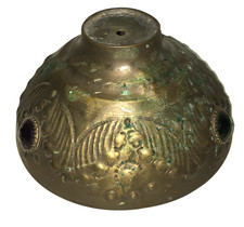 Abat-jour de lampe art nouveau en laiton repoussé