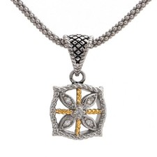 Andrea Candela 18k Or & Argent Diamant Vintage Style Câble Pendentif ACP298/04