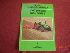 BROCHURE   PUBLICITAIRE    TRACTEURS   DEUTZ   D 100 06