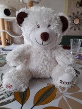 Peluche Ours Blanc Marron Yeux