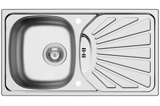 Evier de Cuisine 78x43, 5cm Inox Évier Encastré ET78 Égouttoir 2x Trou Robinet