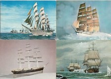 Lot de 4 cartes postales MER VOILE VOILIER VAISSEAU régate le vétéran cutty sark