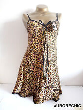 ENSEMBLE NUISETTE  ET STRING PANTHERE MARRON,ROUGE OU GRIS