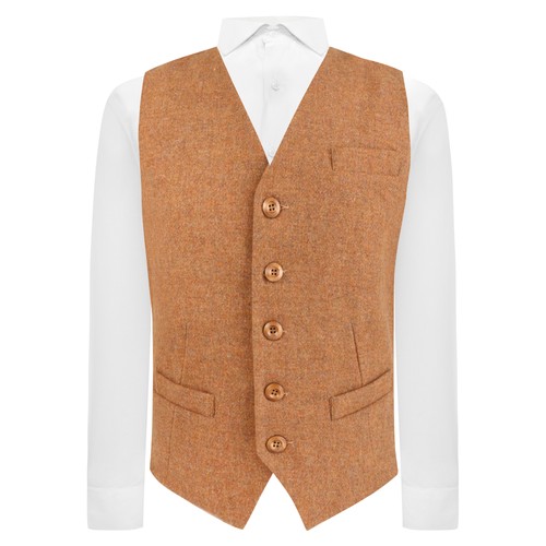 Gilet laine tissée marron - en,