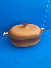 Le Creuset Grande Cocotte EN Fonte OVALE Vintage ENZO MARI N°33 Marron