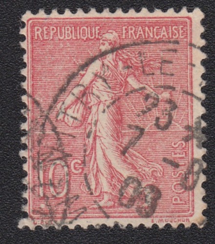 Semeuse 10c rose 129 - n°, y&t