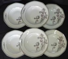 Porcelaine de LIMOGES FRANCE - HAVILAND (décor IRIS) x6 Assiettes creuses