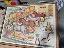 Ancienne affiche scolaire Tracteur Agricole Les Charrues Imp Lang Paris A Saisir