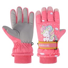 Gants Ski Enfant d'hiver Mitaine Moufle Imperméables Velo Gants de Ski Snowbo...