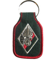 PORTE CLES TISSUS BRODE DOUBLE FACE LEGION ETRANGERE 4° RE CASTELNAUDARY