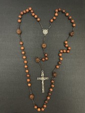 Chapelet Ancien Perles Corozo Métal