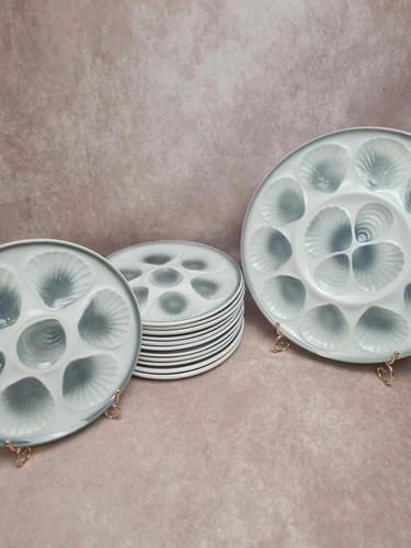 Lot assiettes huîtres - 12,