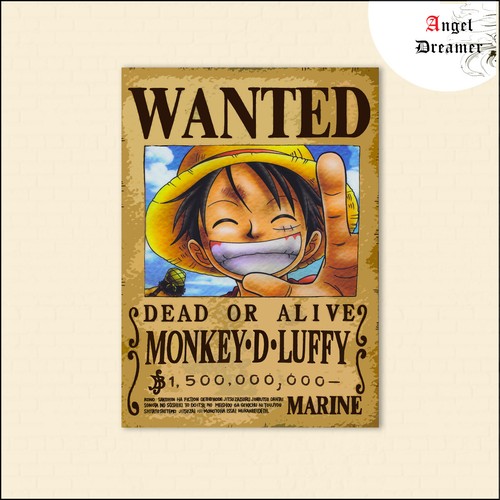 Poster one piece wanted luffy - poster,