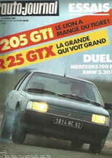 L'AUTO JOURNAL N°04 205 GTI / R25 GTX / MERCEDES 190 E / BMW 3.20 i / 205 GTI