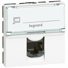Legrand 76565 ou 765 65 - Prise Internet RJ45 Legrand Mosaic Cat.6 FTP 2 modules