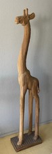 Grande Sculpture Décoration Girafe En Bois Exotique 200cm