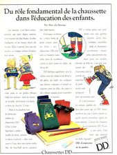 publicité Advertising  1022  1988  chaussettes  enfant   DD doré Doré  éducation