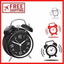Peakeep 4 inches Twin Loud Bell Alarm Clock with Stereoscopic Dial Backlight