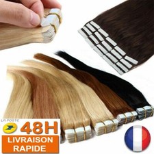 10-40 BANDES EXTENSIONS DE CHEVEUX TAPE IN BANDE ADHESIVE NATURELS REMY 53-60CM 