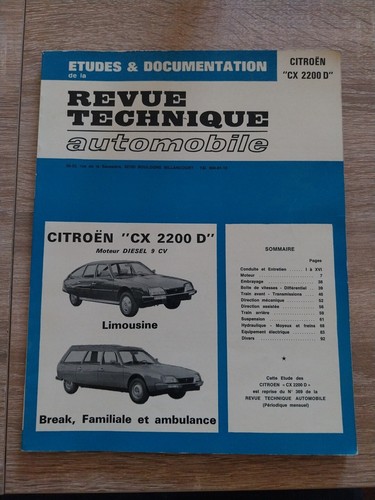 Revue technique citroen 2 - cx, 2.2