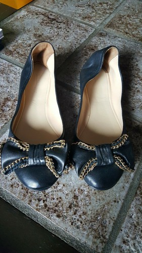 Ballerines avec noeud cuir - noeud, en