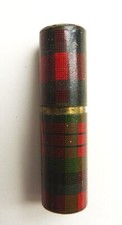 Ancien étui tube pour mines de crayon ou épingles Ecosse Tartan