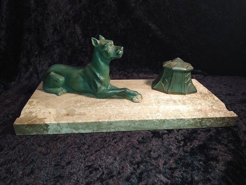 Encrier art déco chien - art,