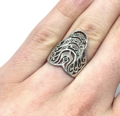 Bague argent 925 marcassite - bague,