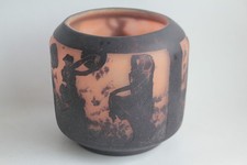 Vase verre multicouche scène