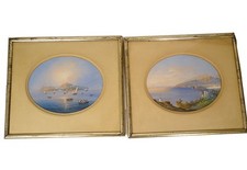 Paire gouaches napolitaines