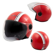 Jet Casque Moto Rouge Scooter