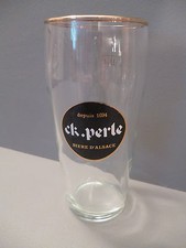 verre a biere publicitaire ancien"CK PERLE"