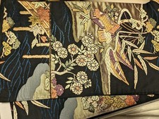 Broderie en soie Obi paysage Karaori eau courante