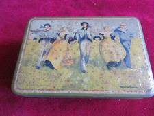 RARE Boîte à sucre Galettes Saint Michel Danses Bretons du Finistère 1940 Signée