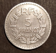 Piéce 5 francs Lavrillier 1949 B french coin collector