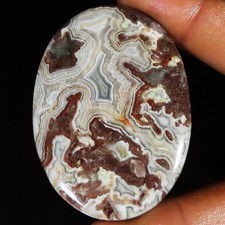 124.60 CT 100% Naturel Crazy Dentelle Agate Ovale Cabochon Gemme 40x59x5 MM