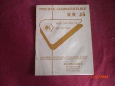 NOTICE   ENTRETIEN   PRESSE  RAMASSEUSE   RIVIERRE CASALIS   KR JS     5/1969