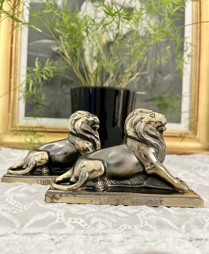 Paire statuette lion de - statuette,