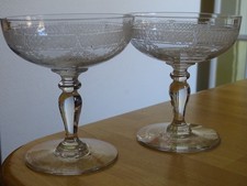 SAINT LOUIS 2 ANCIENNES COUPES A CHAMPAGNE CRISTAL MODELE PAPIN époque 1920