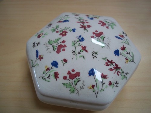Vintage porcelain trinket box - vintage,