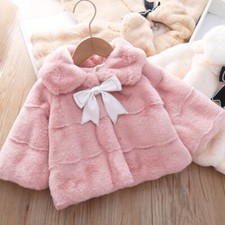 Enfants Fille Cape Fausse Fourrure Bolero Manteau Cardigan Étole Mariage Nœud