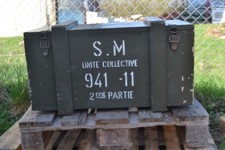 Ancienne caisse bois armée - caisse,