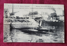 CARTE POSTALE AVIATION - HYDROPLANE de SANTOS DUMONT - AVION PILOTE