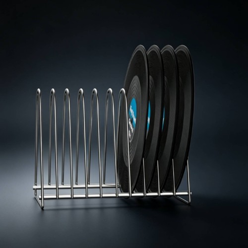 Porte disques vinyles acier - porte-disques,