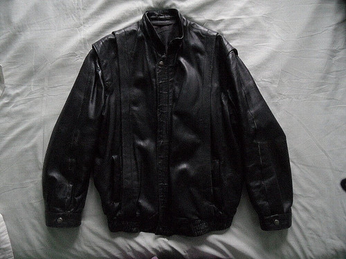 Blouson cuir noir - ,