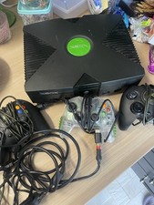Console Xbox 1ère Génération Avec Câbles Officiels + 1 Jeu 3 Manettes