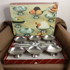 Service 6 coupes avocat ou glaces en inox dans son carton d'origine 