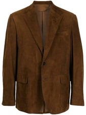 Blazer en cuir daim marron