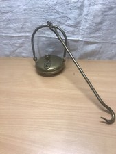 Ancienne Lampe A Huile De Mineur Cuivre Jaune Massif